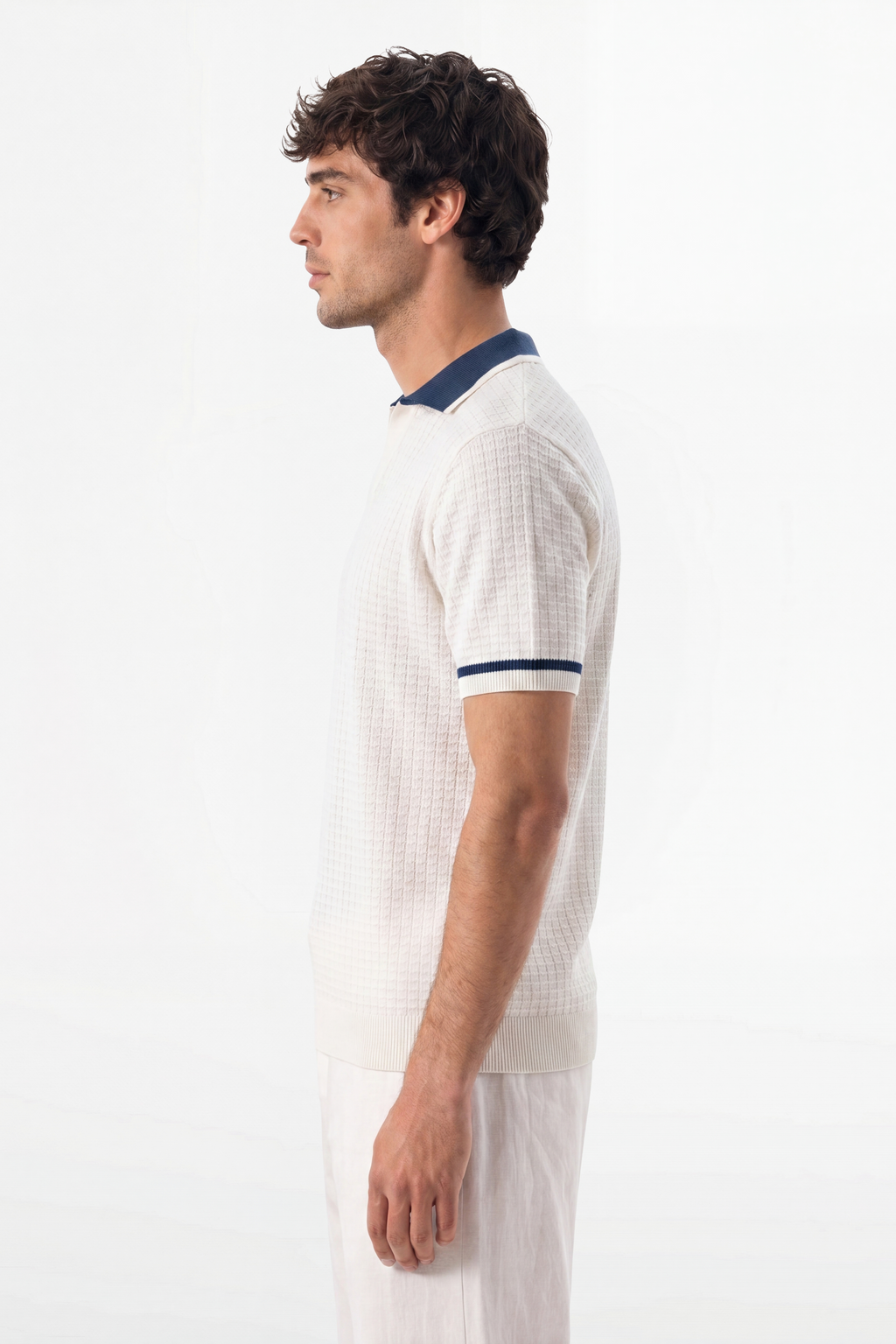 Micro Grid Knitted Polo