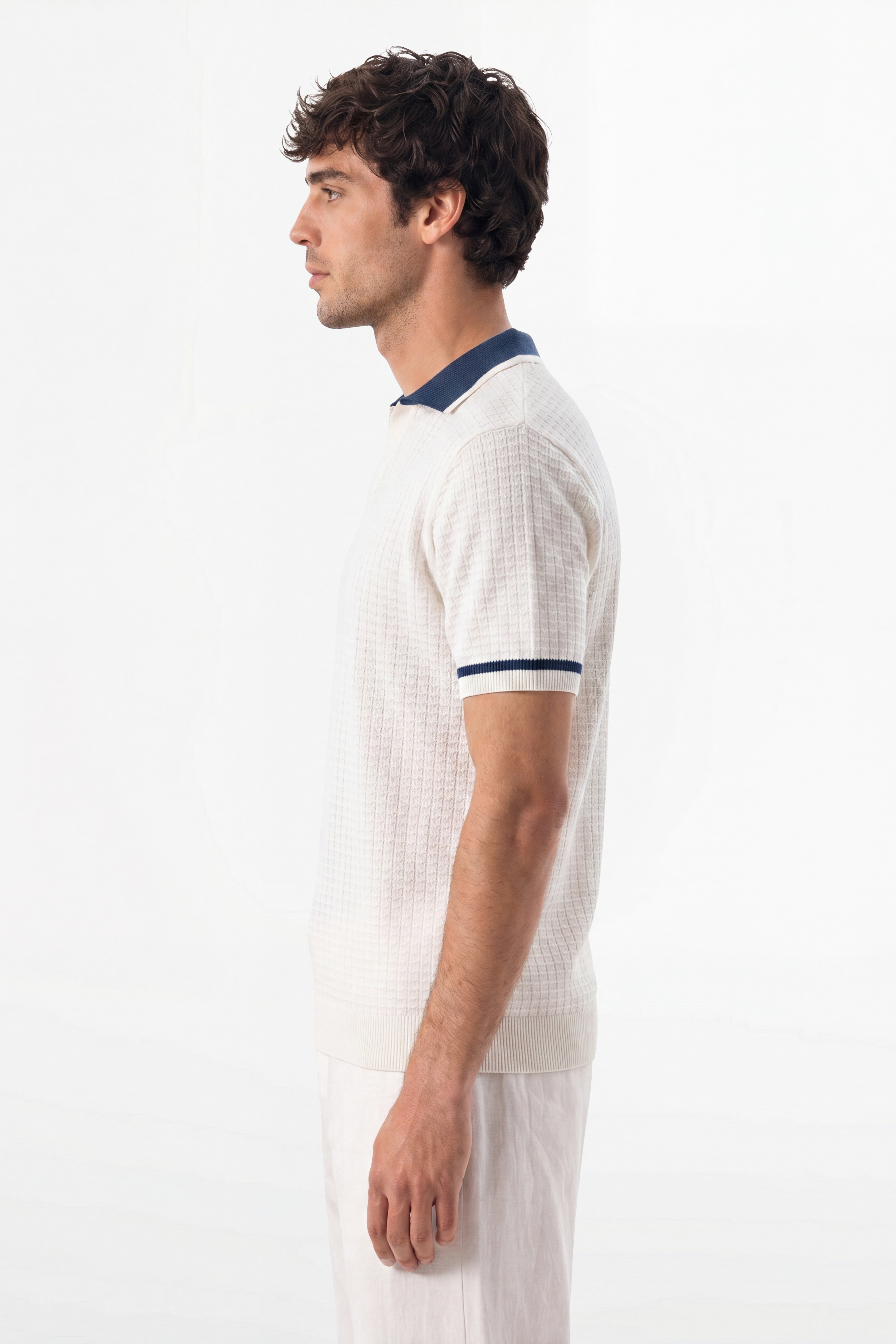 Micro Grid Knitted Polo
