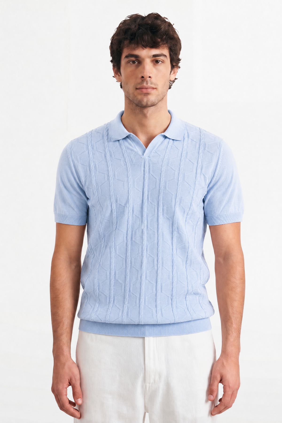 Geo Cable Baby-blue Polo 01