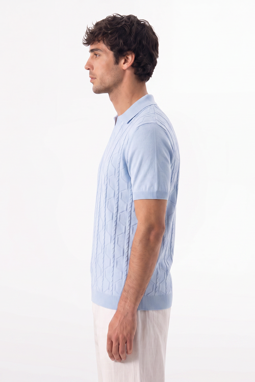 Geo Cable Baby-blue Polo 01